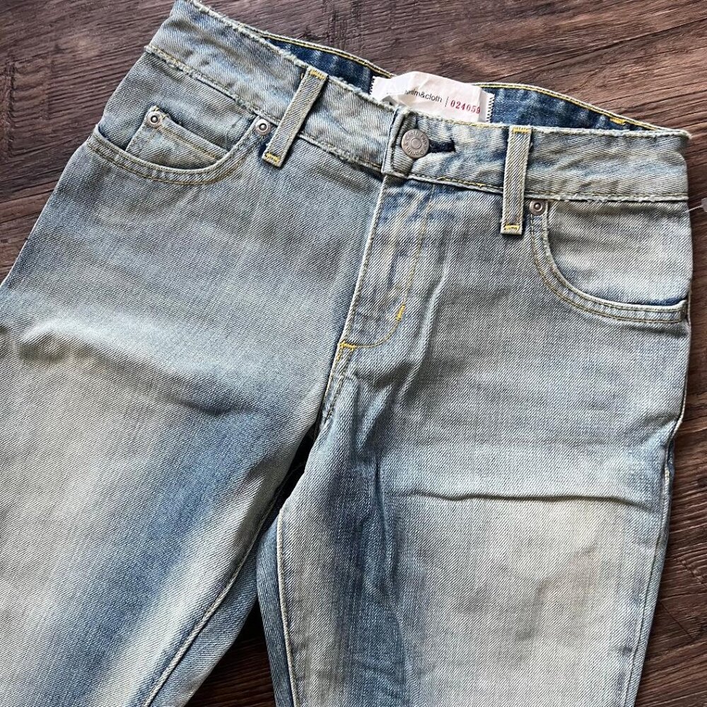 Paper Denim & Cloth Blue Distressed 2-TRU-45 Stone Age Bleach Jeans Size 24